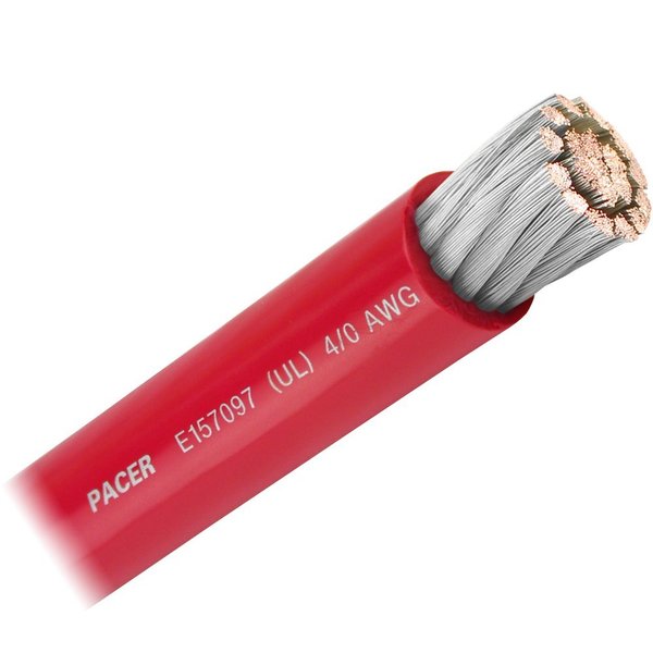 Pacer Group Pacer Red 4/0 AWG Battery Cable, Sold By The Foot WUL4/0RD-FT